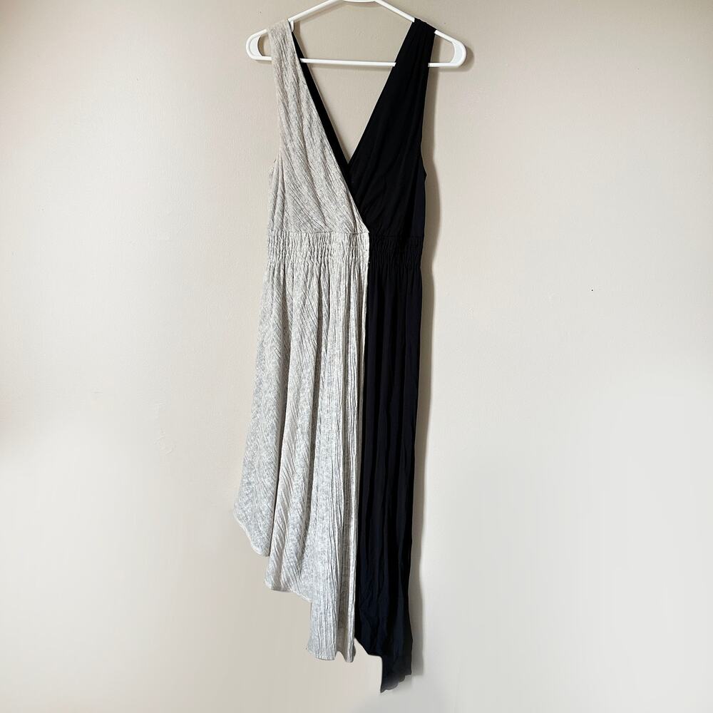 Anthropologie Maeve Elisabel Midi Dress High Low Noir Boho Summer Party SMALL